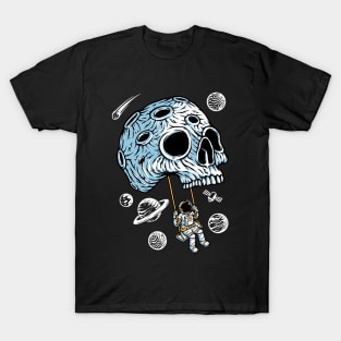 Playing swing skull planet T-Shirt